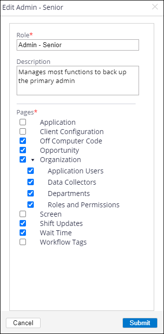 Edit dialog box shows pages currently selected