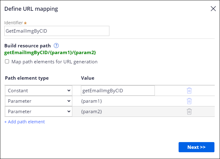 The GetEmailImgByCID URL mapping with three parameters.