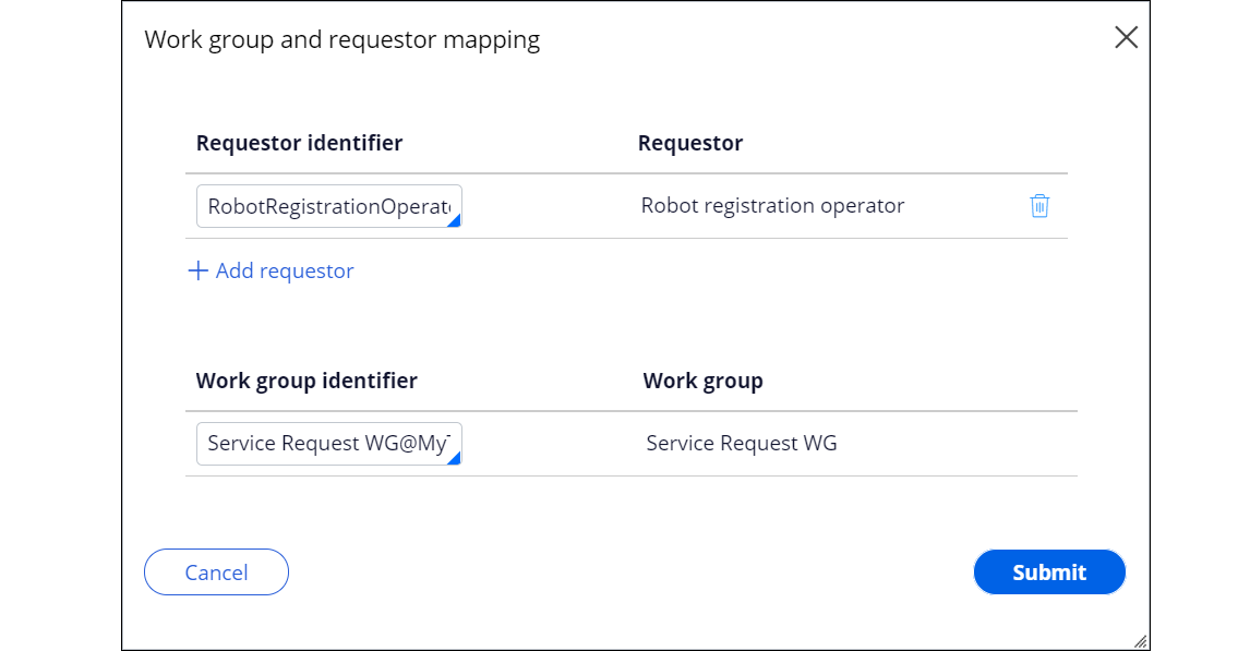 You can use the Robot Manager portal to conveniently configure
                                registration operator settings