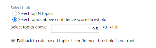 Configuration of the confidence score threshold.