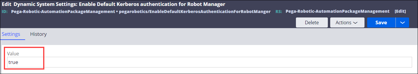 Configure the EnableDefaultKerberosAuthenticationForRobotManger to determine the supported Kerberos authentication method