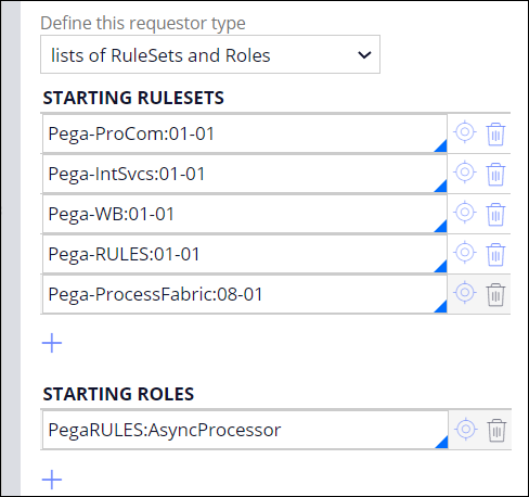 A list of rulesets and roles that support running of the AsyncProcessor requestor type.
