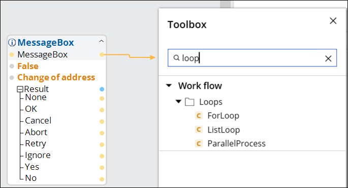 Automation link to blank area to open Toolbox for new
                                        control.