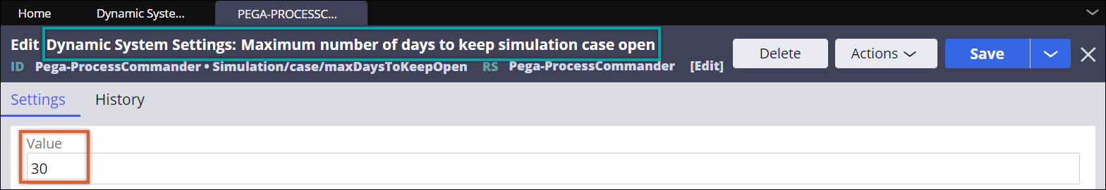 Editing a Dev Studio ruleset to change the default value for automatically resolving simulation flows.