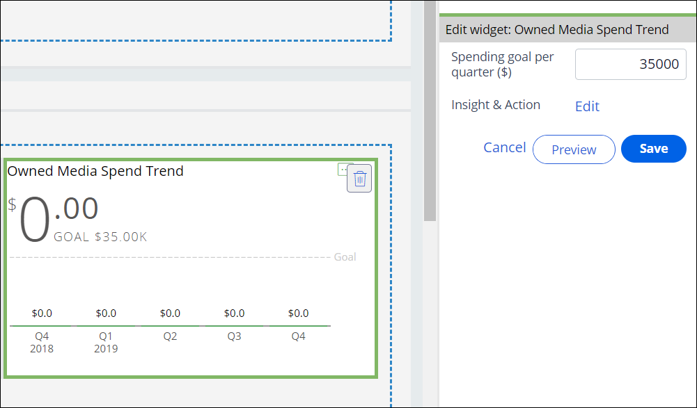 Sample widget configuration