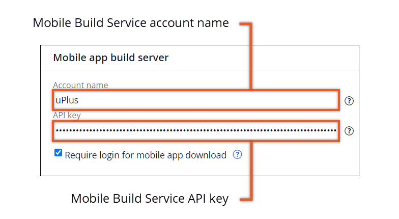 Sample mobile build server configuration settings in Admin Studio.