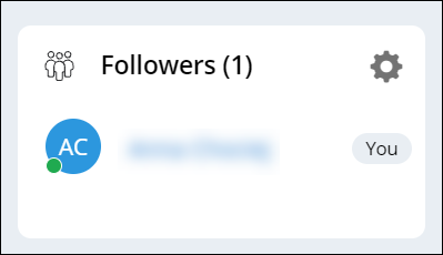 Case followers are listed in the utilities pane of a case.