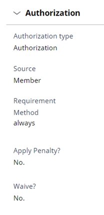 Authorization requirements on a benefit