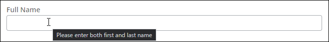 A text input field with a tooltip configured for helper text.