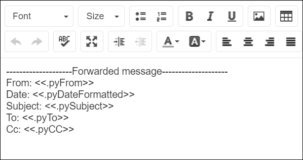 The forward message header rule contains information about the original sender of the message.
