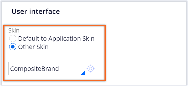 The Other Skin option is selected. In the field below, the skin is set to CompositeBrand.