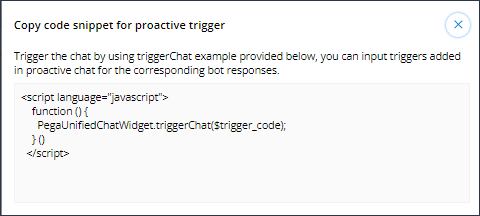 Copy the code in the above figure to trigger proactive chat.