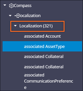 The Compass application includes a branch called "localization" that hosts Localization nodes with localization rules.