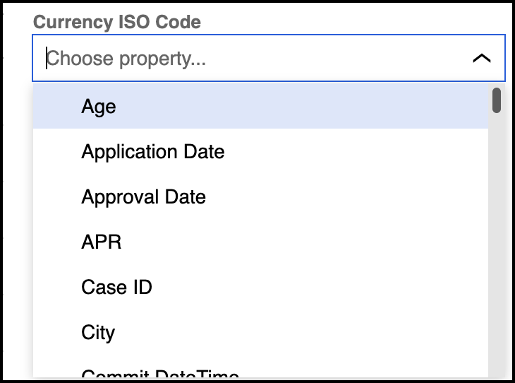 The property pane of the PROPERTY format.