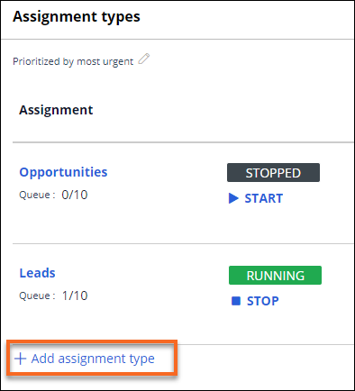 Shows the add assignment type link at the bottom of the assignment types area of the screen.