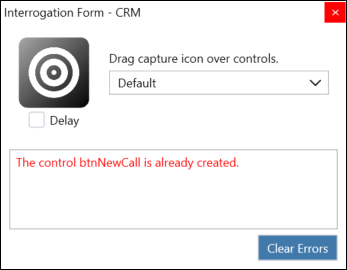 Clear errors button on the Interrogation Form.