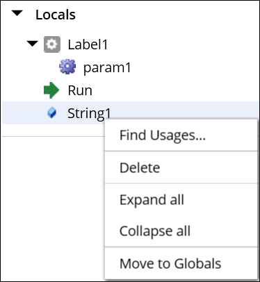 Right-click menu for the Palette, showing commonly available options.