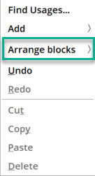 Right-click menu with options available from the Automation Surface.
