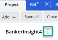 The Information icon in Project Manager.