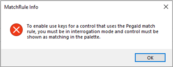 Error message stating that you must be in interrogation mode to enable UseKeys.