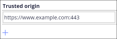The list of trusted origins with a selected URL that can access the application. Here, the URL is https://www.example.com:443