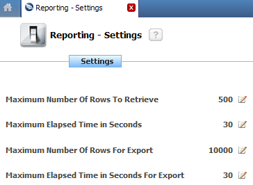 report settings