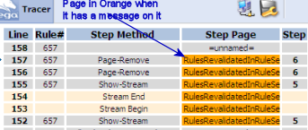 Pages with messages in Tracer