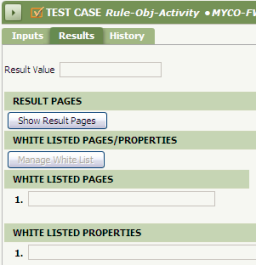 Manager White List button on test case form Results tab