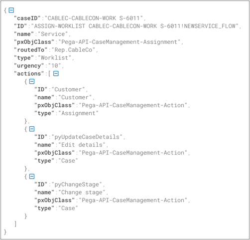 Sample DX API test response generated by the system