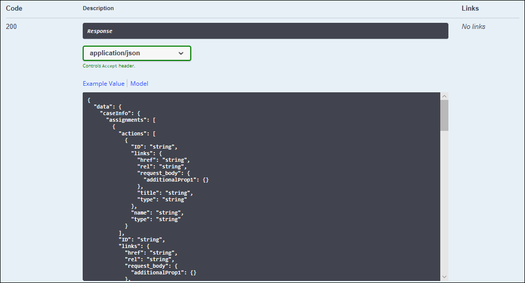 A sample V2 DX API test response generated by the system.