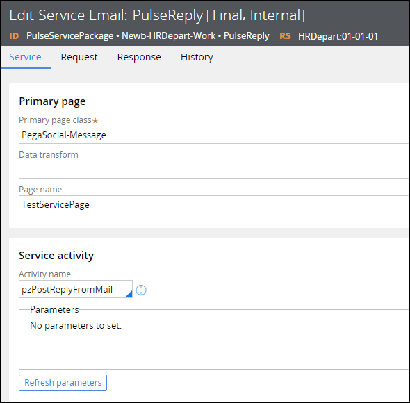 Pulse service email configuration