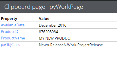 pyWorkPage clipboard page with setup data transform applied