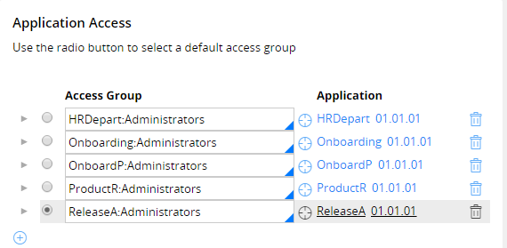 Default access group configuration