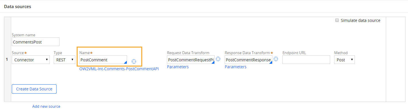 Data page Name field