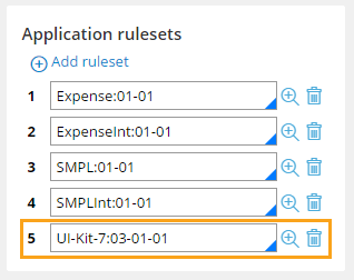 The UI-Kit-7 ruleset added to an application ruleset stack in Pega 7.1.8
