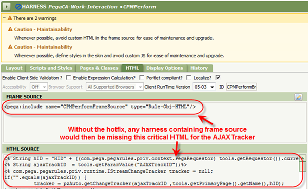 Harness HTML Frame Source with HTML Source for AJAXTracker 