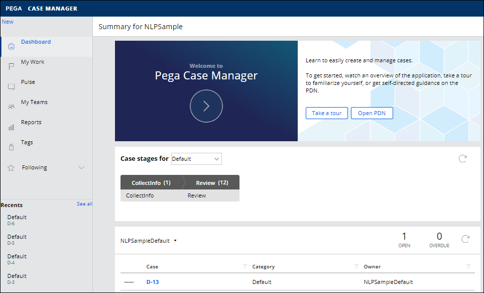 NLP Sample cases in Case Manager