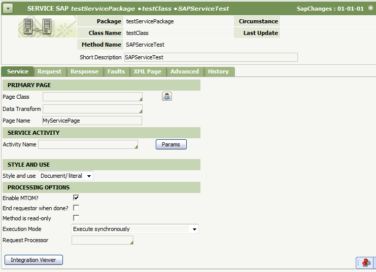 Service SAP form
