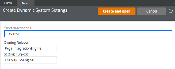 The Create Dynamic System Settings dialog
