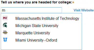 Select College from list
