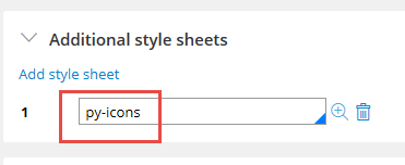 py-icons selected in the Add style sheet list