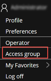 Navigating to the operator's access group