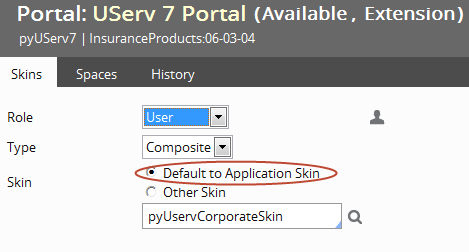 Default to Application Skin specified