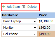 Add/Delete Item in Grid