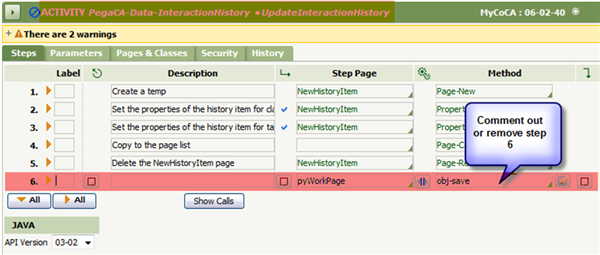 Update Interaction History activity Step 6