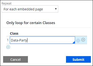For each embedded page option