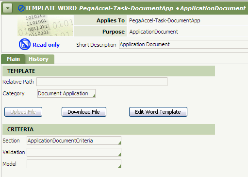 Rule form for ApplicationDocument