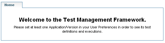 Welcome to Test Management Framework message