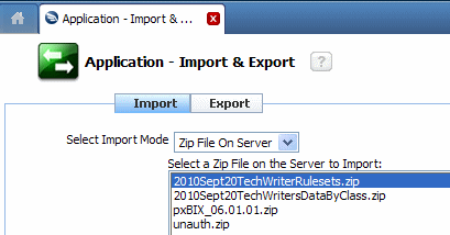 import uploaded zip file