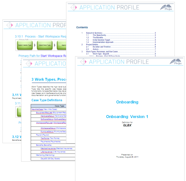 Sample pages from output document